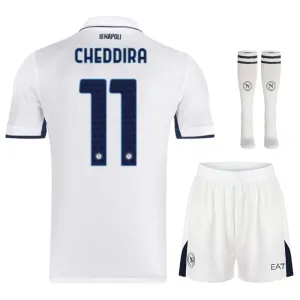 Cheddira's Napoli 2024/25 Away Kids' Jersey Set - White