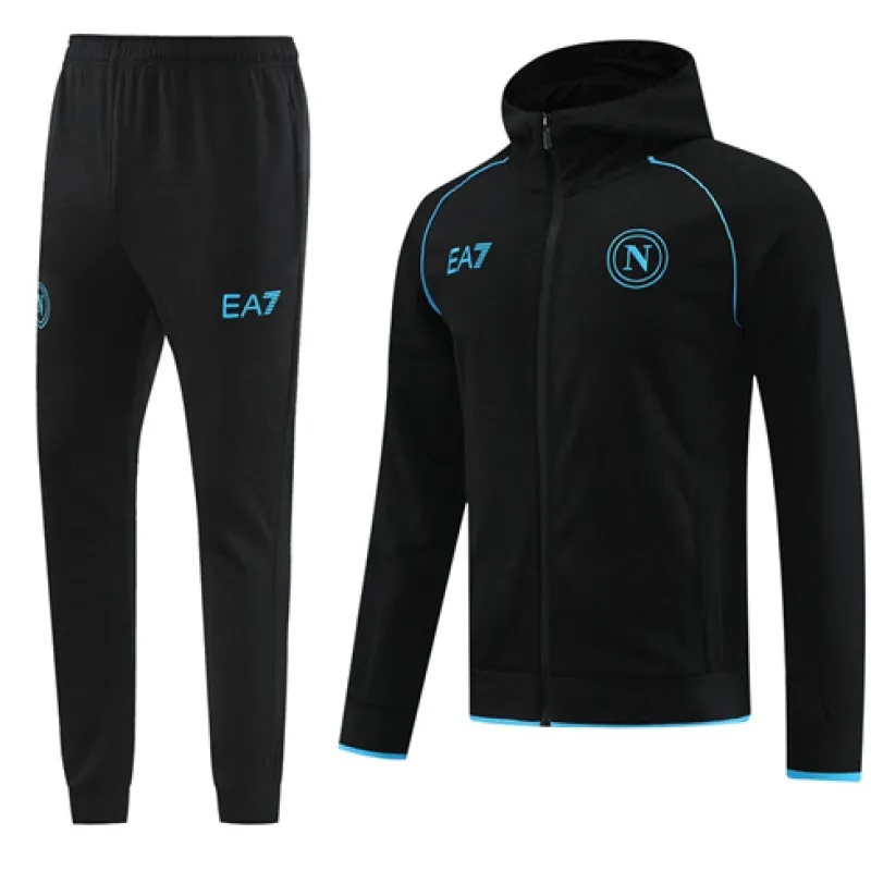 Napoli 2024/25 Hooded Sports Jacket - Black