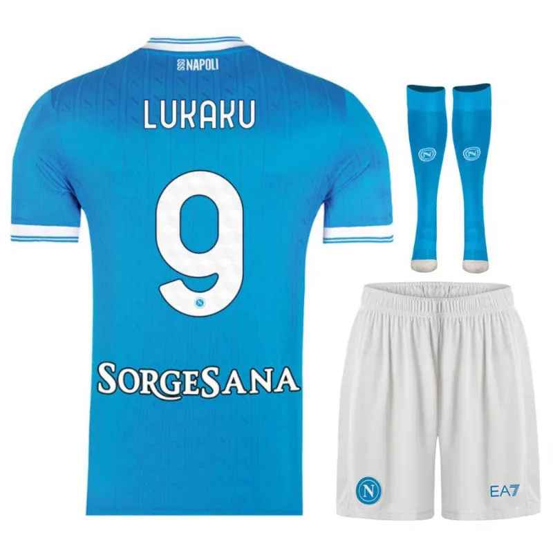 Napoli LUKAKU 2025/26 Heim-Kinder-Trikot-Set - Blau