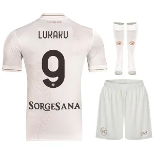 Napoli LUKAKU 2025/26 Away Kids' Jersey Set - Beige