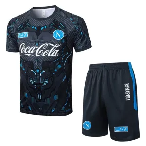 Neapel 2025/26 Trainings Trikot + Shorts - Schwarz