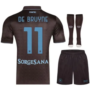 Napoli DE BRUYNE 2025/26 Third Kids Kit - Black