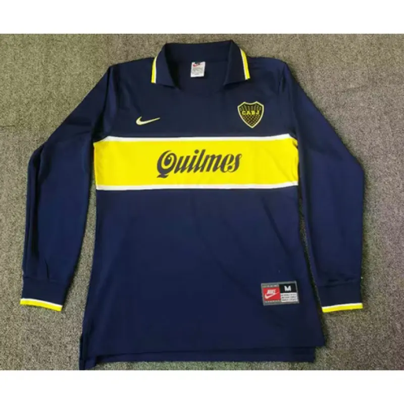 Maillot long-sleeved retrô domicile de Boca Juniors 1997 - Bleu