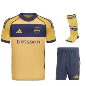 Boca Juniors Kids' 2025/26 Away Kit - Yellow