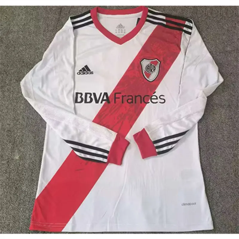 River Plate 2013/14 Heim-Retro-Langarmtrikot - Weiß