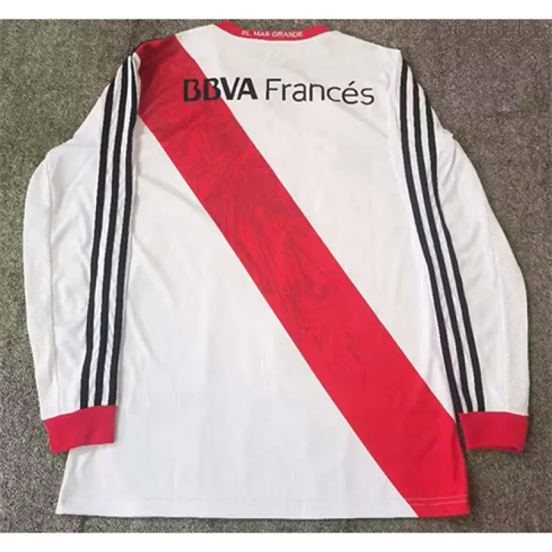River Plate 2013/14 Heim-Retro-Langarmtrikot - Weiß