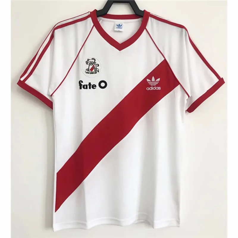 Camiseta retro de campo de River Plate en 1986 - Blanca