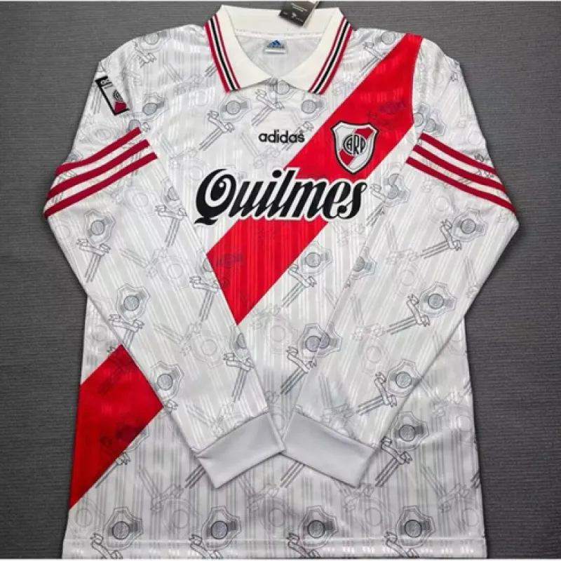 River Plate 1996/97 Heim-Retro-Langarmtrikot - Weiß