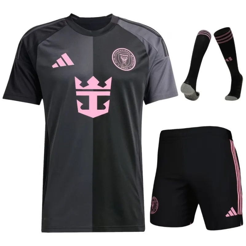 Inter Miami 2025/26 Away Kids' Jersey Set - Black