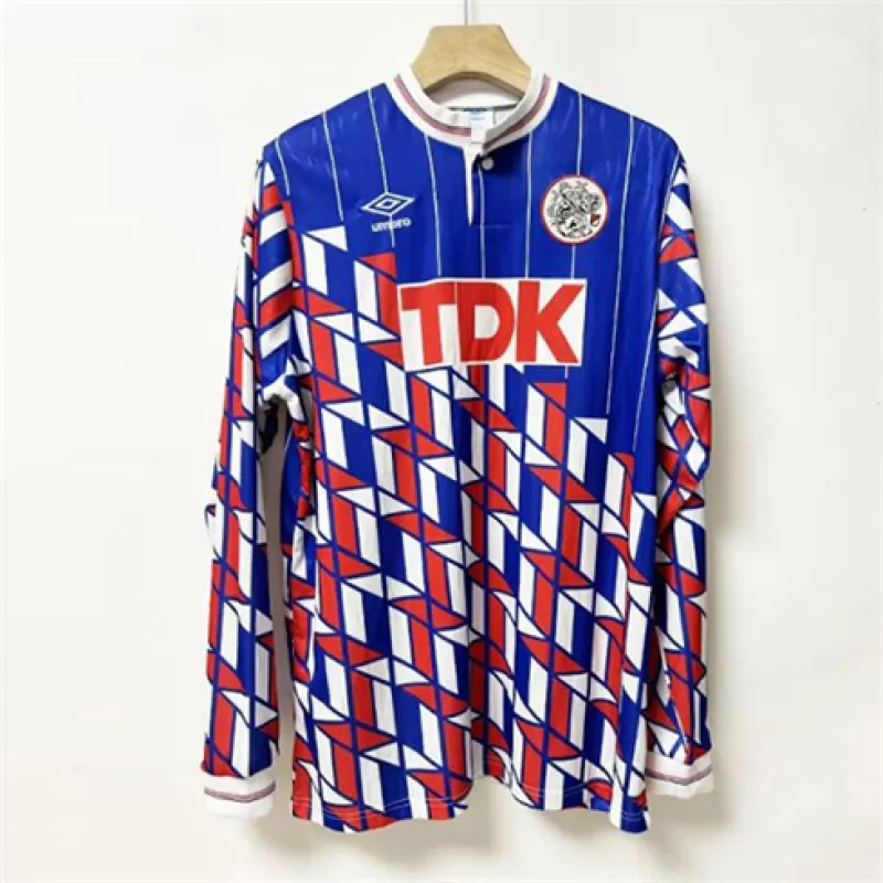 Ajax Maillot Manches Longues Rétro Extérieur 1990 Bleu