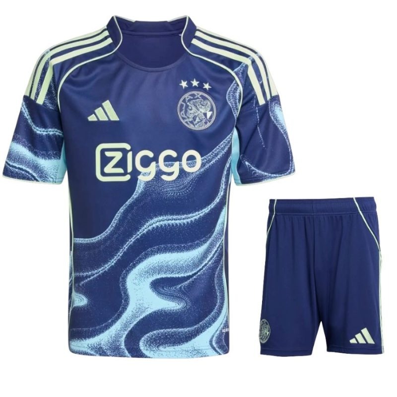 Set di maglia bambini in trasferta dell'Ajax 2025/26 - Blu