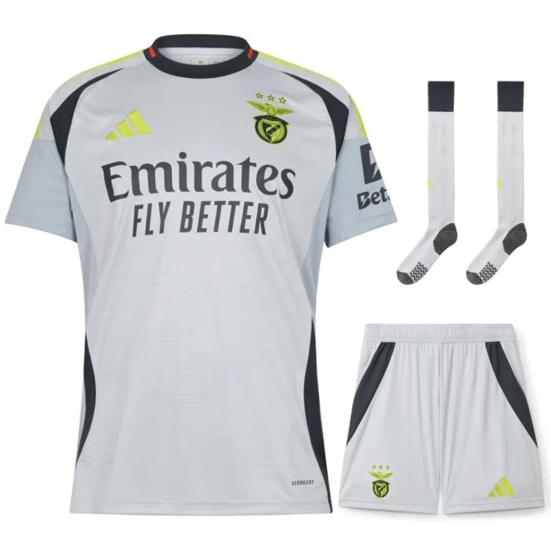 Benfica 2024/25 Third Kids' Jersey Set - Gray