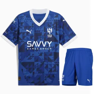 Al Hilal 2024/25 Kinder-Heimtrikot + Shorts - Blau
