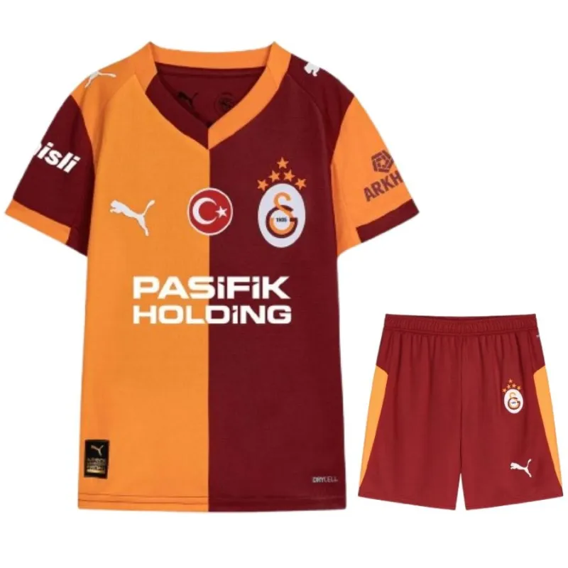 Galatasaray 2025/26 Home Kids' Jersey + Shorts - Red/Orange
