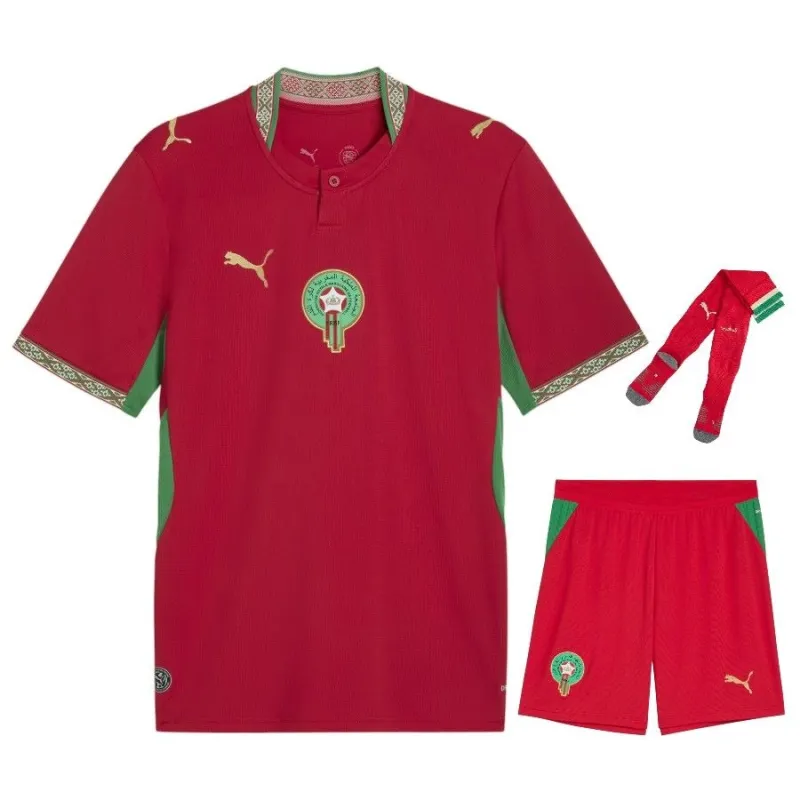 Morocco 2026 World Cup Home Kids Kit Red