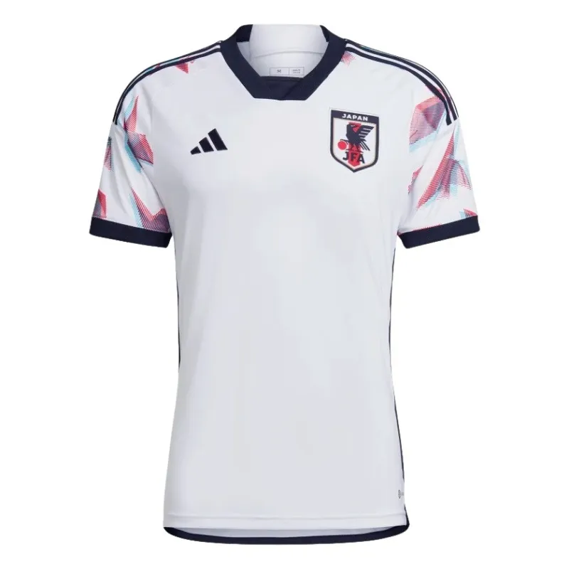 The fan version of the white away jersey of the Japanese national team in the 2022 FIFA World Cup.