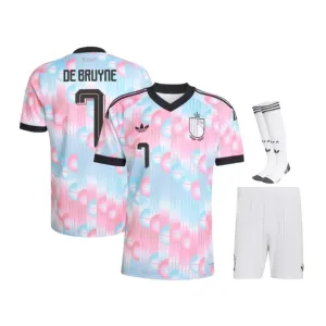 Belgium DE BRUYNE 2026/27 Kids Away Set Blue Pink
