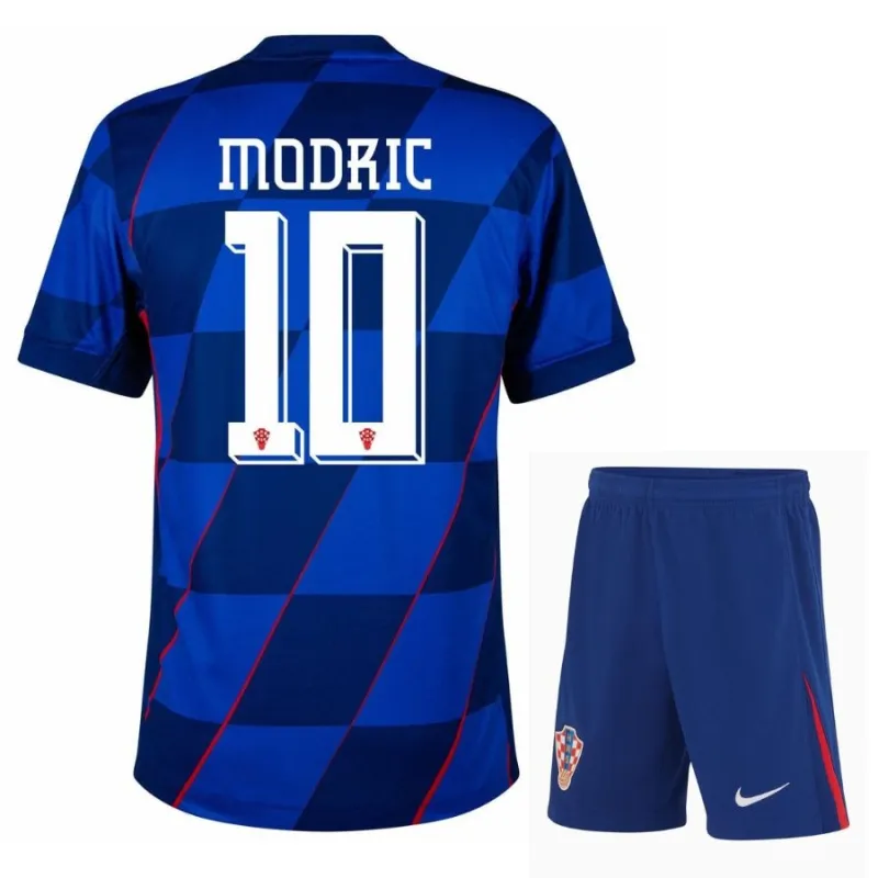 Modrić Camiseta visitante infantil + pantalones cortos de Croacia 2024/25 - Azul