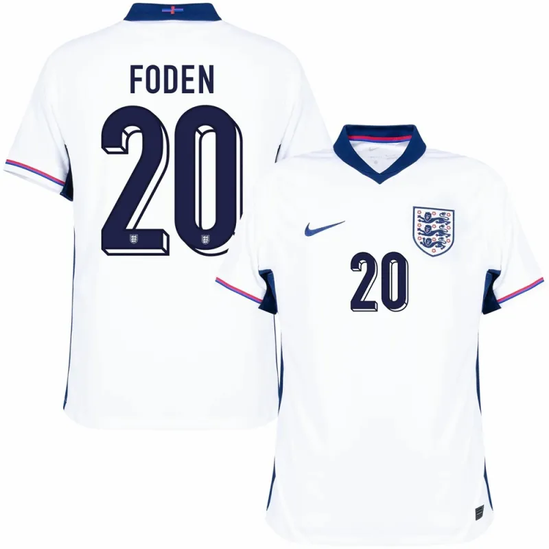 Maillot domicile de l'Angleterre 2024/25 de Phil Foden - Blanc