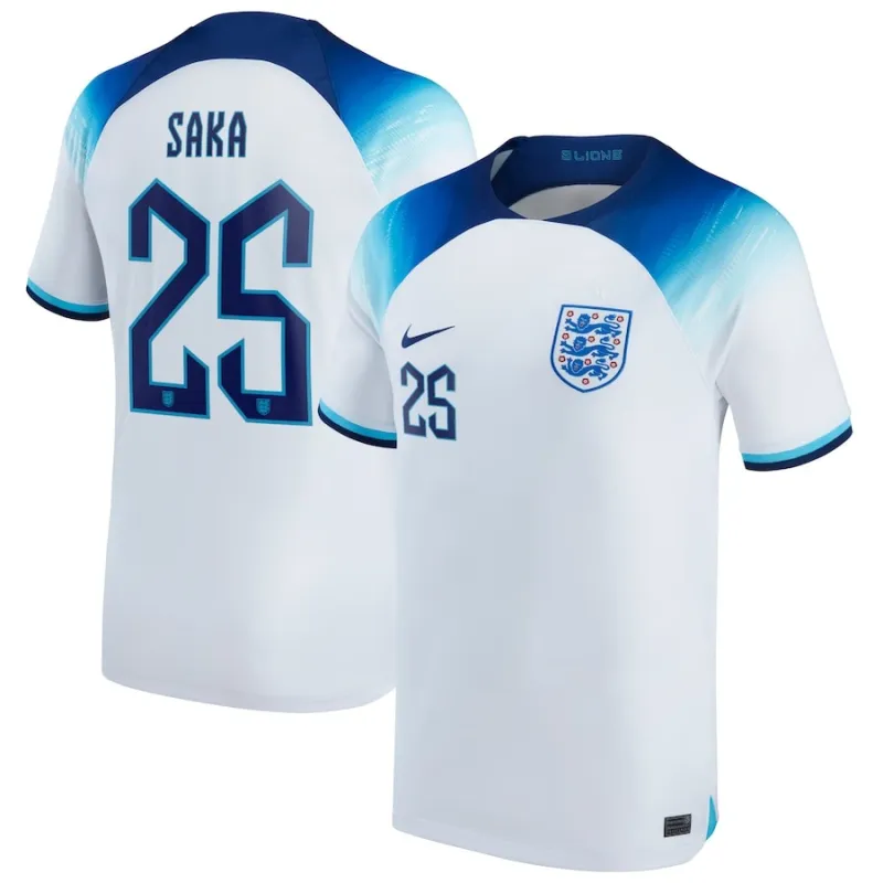 Saka's England 2022 World Cup Home Jersey - White