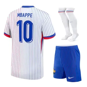 Mbappé's away children's kit of the French national team in 2024/25 - White