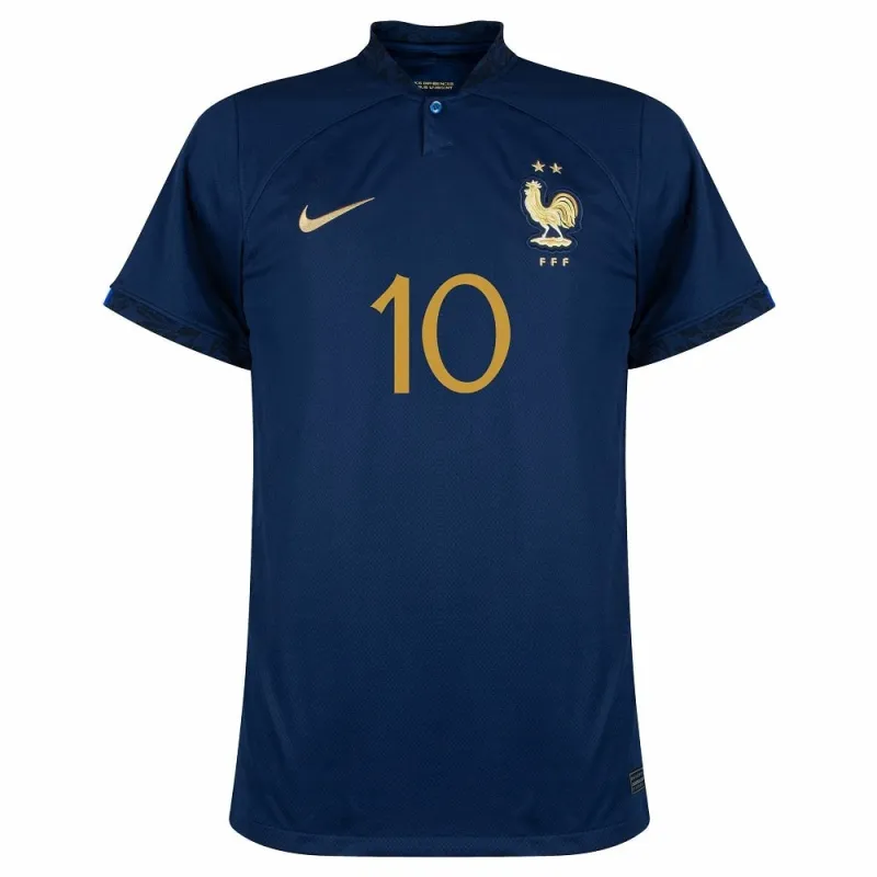 Kylian Mbappé's French national team 2022 home World Cup jersey - Blue