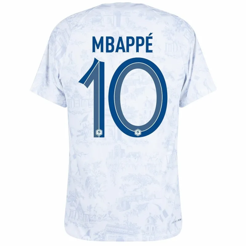 Kylian Mbappé's French national team 2022 away World Cup jersey - White