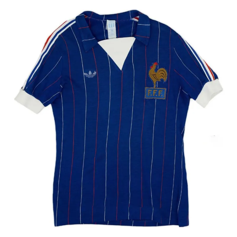 The retro home jersey of the French national team in 1982 - Blue