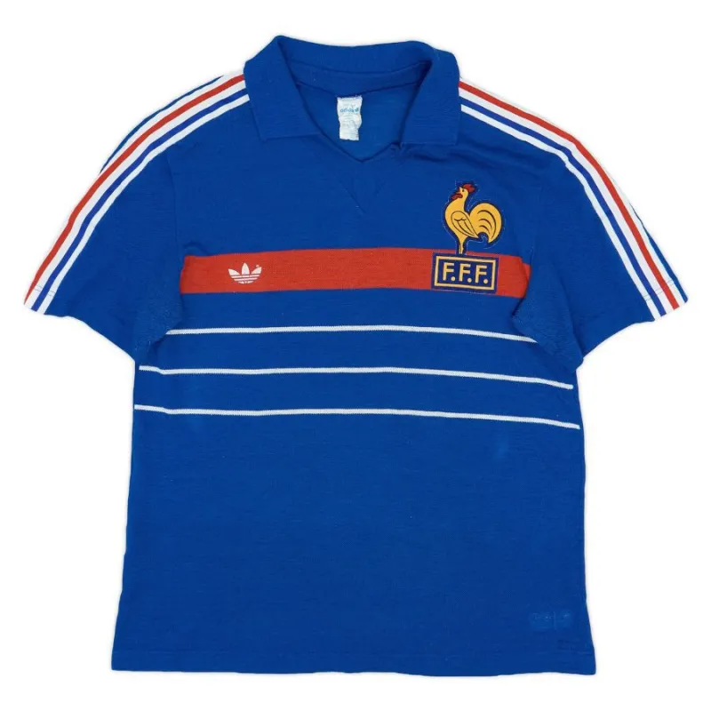 The retro home jersey of the French national team in 1984 - Blue
