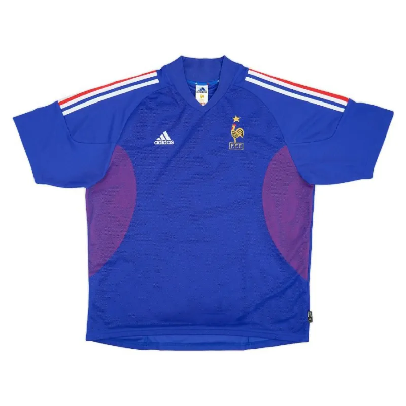 La camiseta retro local de la selección nacional francesa de 2002 a 2004 - Azul