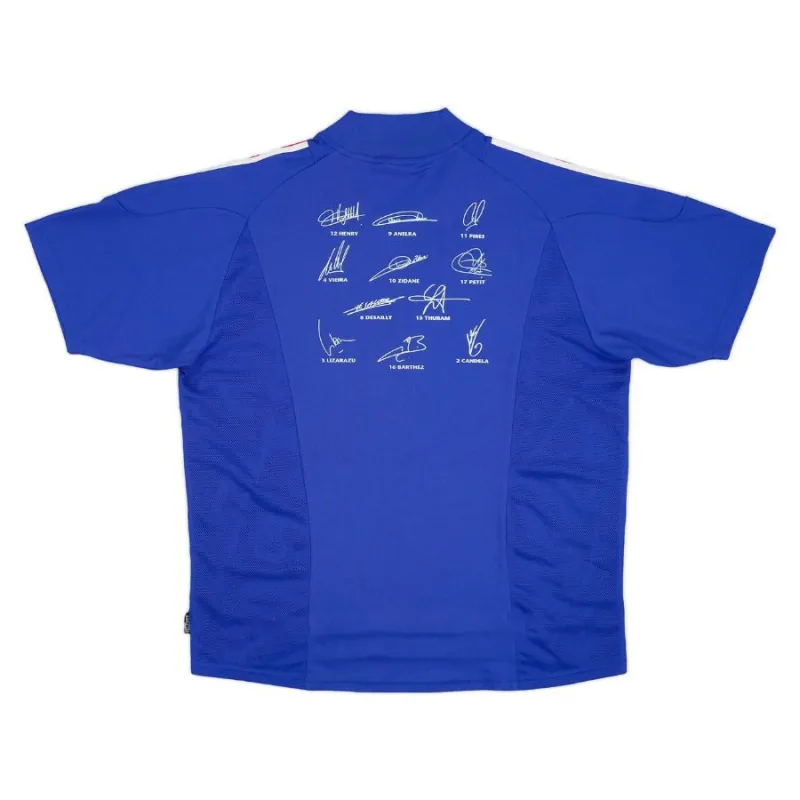La camiseta retro local de la selección nacional francesa de 2002 a 2004 - Azul