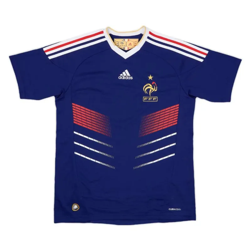 Das retro Heimtrikot der französischen Nationalmannschaft im Jahr 2009/2010 - Blau