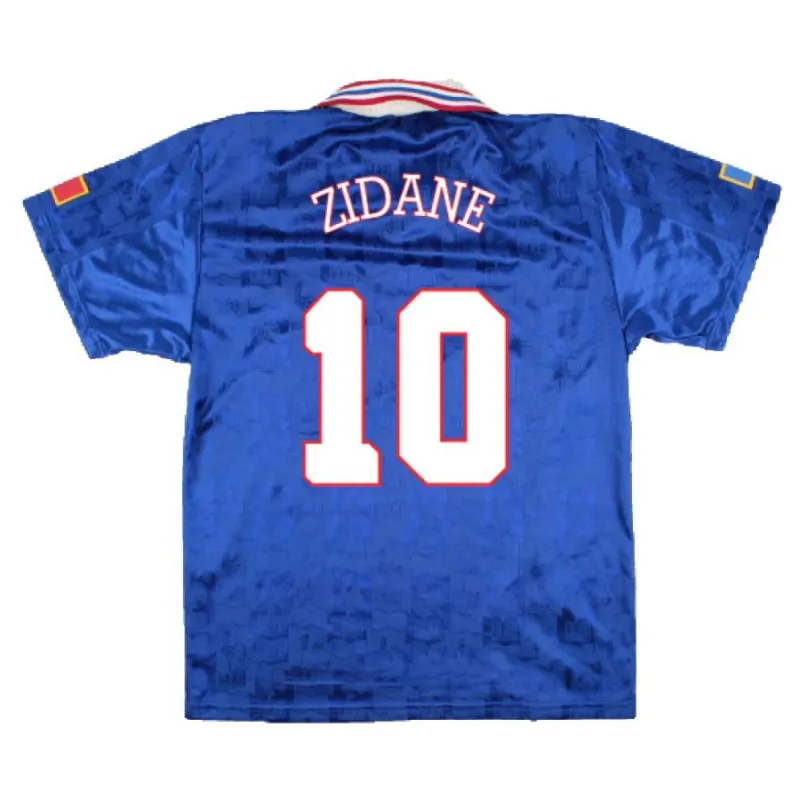 The retro home jersey of Zinedine Zidane's French national team in 1996 - blue.