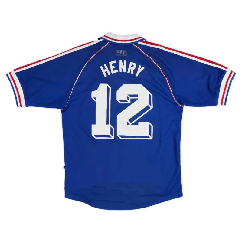 The retro home jersey of Thierry Henry's French national team in 1998 - Blue