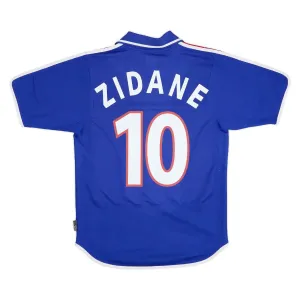 Das retro Heimtrikot der französischen Nationalmannschaft von Zinedine Zidane im Jahr 2000 - Blau