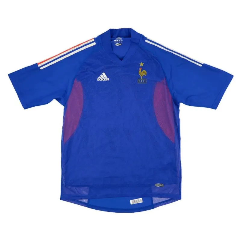 La camiseta retro local de la selección nacional francesa que Robert Pires llevó durante 2002-2004 - Azul