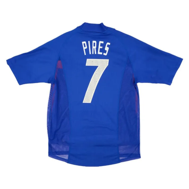 La camiseta retro local de la selección nacional francesa que Robert Pires llevó durante 2002-2004 - Azul