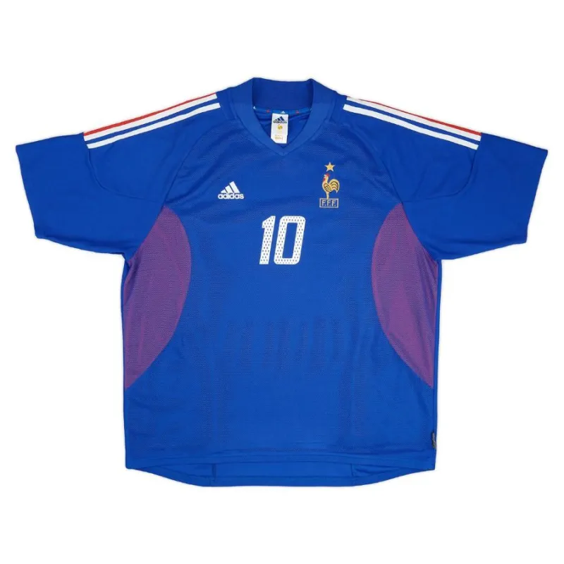 The retro home jersey of Zinedine Zidane's French national team from 2002 to 2004 - blue.