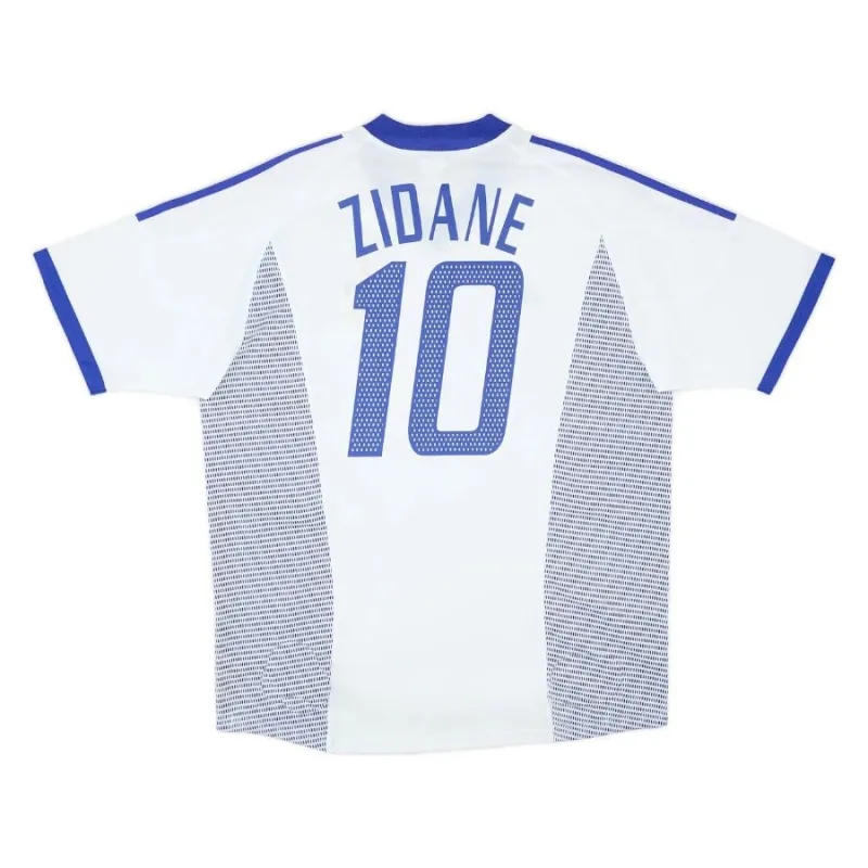 The retro away jersey of Zinedine Zidane's French national team in 2002 - white