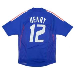 Das retro Heimtrikot der französischen Nationalmannschaft von Thierry Henry von 2002 bis 2004 - blau.