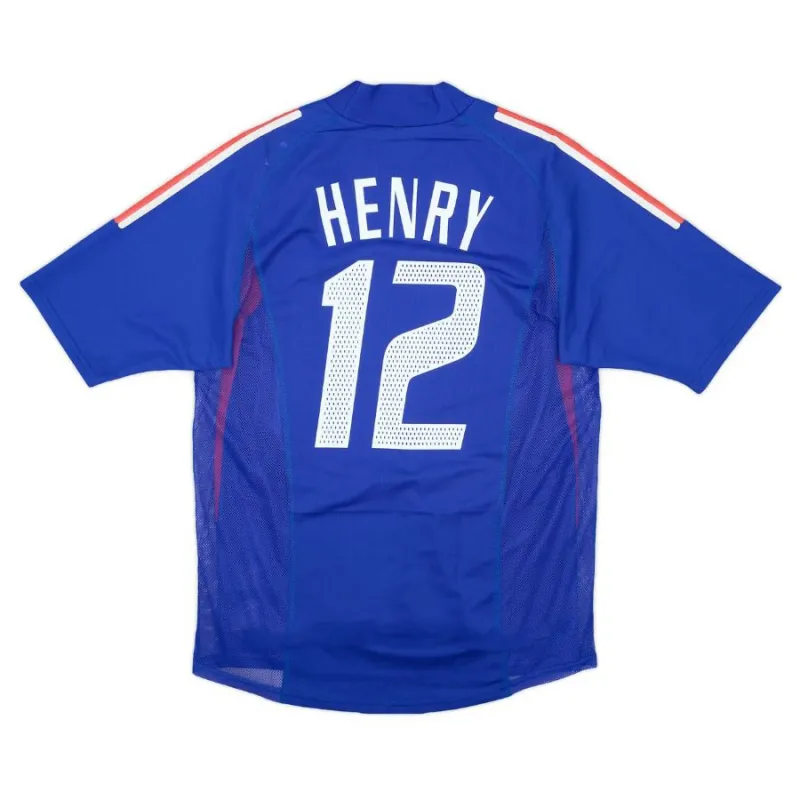 The retro home jersey of Thierry Henry's French national team from 2002 to 2004 - blue.