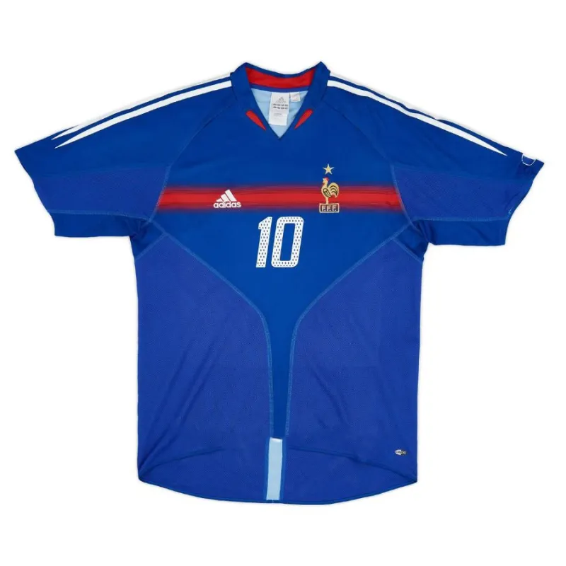 The retro home jersey of Zinedine Zidane's French national team from 2004 to 2006 - blue.