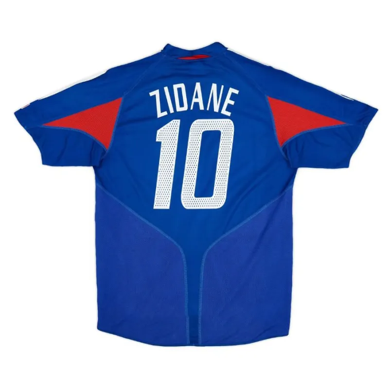 The retro home jersey of Zinedine Zidane's French national team from 2004 to 2006 - blue.