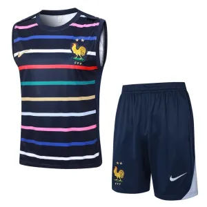 The French national team's 2024/25 vest and shorts - blue pattern.