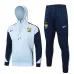 The French national team's 2024/25 hooded sportswear and pants - white/blue.
