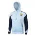 The French national team's 2024/25 hooded sportswear and pants - white/blue.