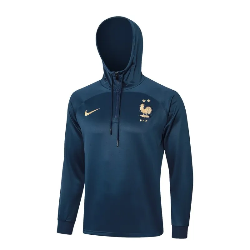 The French national team's 2024/25 hooded sportswear and pants - bright blue