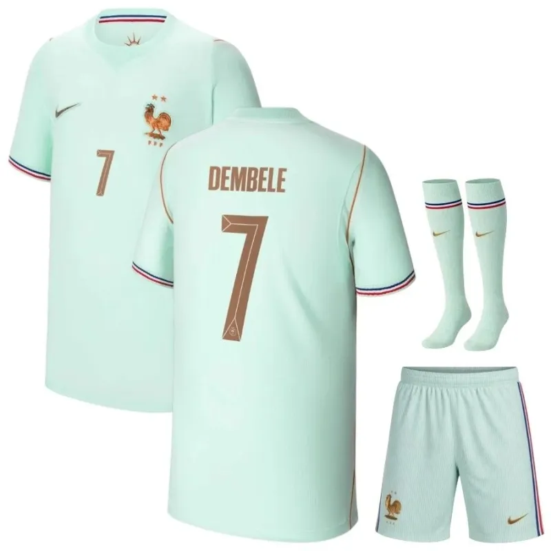 Francia DEMBELE Copa Mundial 2026 conjunto camiseta visita niño verde