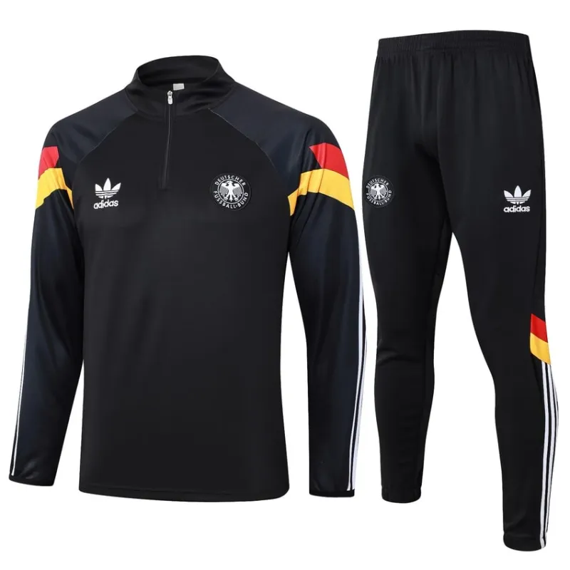 Abbigliamento sportivo + pantaloni della Germania 2024/25 - Nero scuro