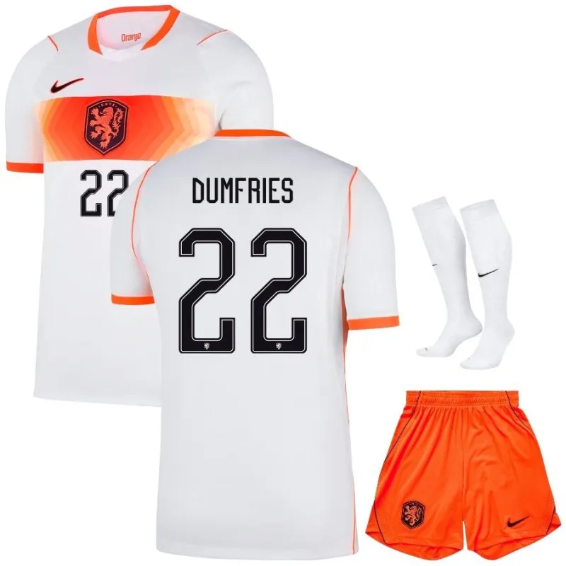 Países Bajos DUMFRIES 2026/27 Camiseta Visitante Niño Blanco